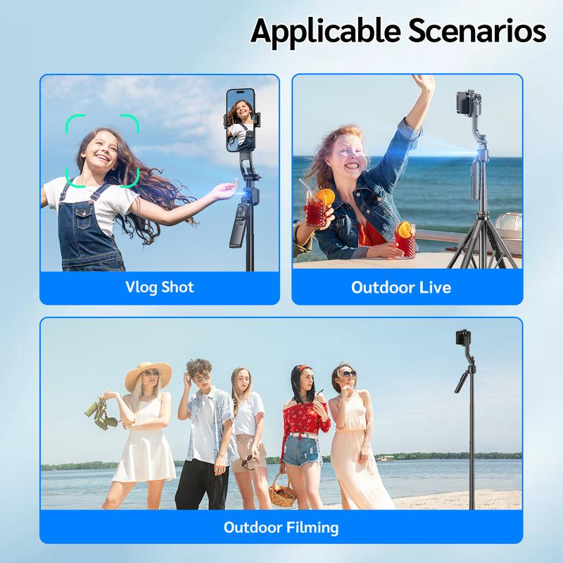 64" Auto Face Tracking Tripod for Iphone,No App,360° Rotation Smartphone Stand Tripod with Rechargeable Remote Control for Tiktok Contentcreation Vlog Video Recording Travel Cellphone Selfie